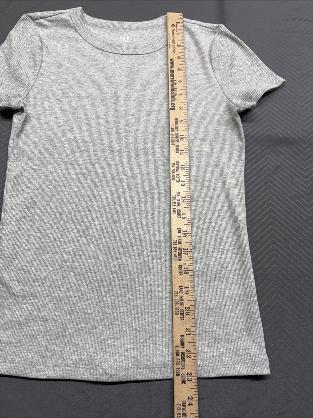 GAP Women’s Ribbed Short Sleeve Tee - Heather Gray Size XS - Picture 5 of 6